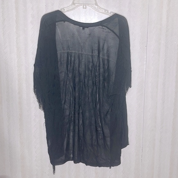 ❤️ 🆕 DYNAMITE black fringe cardigan size XS - Picture 3 of 4